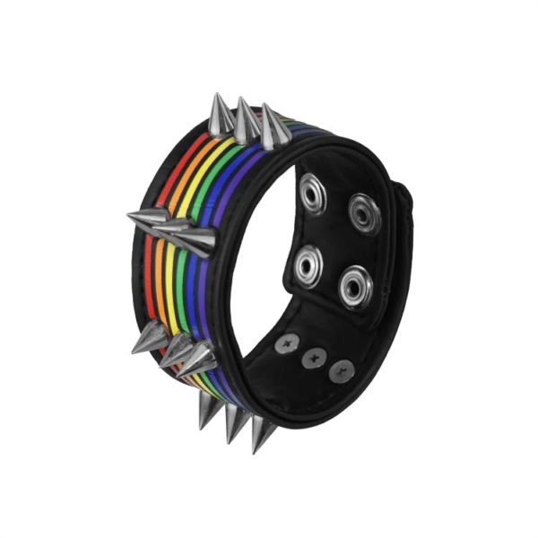 Pride Flag Studded Wristband - Image 3